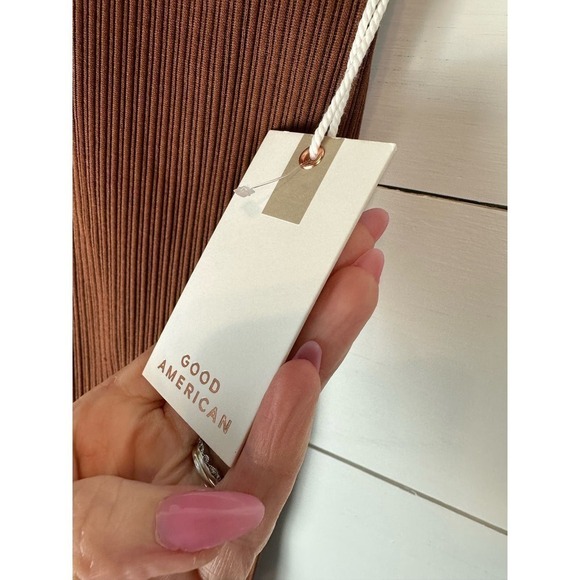 NWT Good American WIDE RIB SHINE CLEAN SEAMLESS LEGGINGS XS/S - Picture 4 of 5